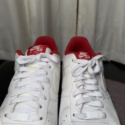 Nike Air Force 1 Low White Red - Size 12 - Clean & Ready to Wear