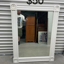 Large White Rectangle Mirror