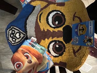Paw Patrol rug and shower curtain