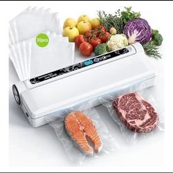 White Vacuum Sealer Machine with 30 Bags Included
