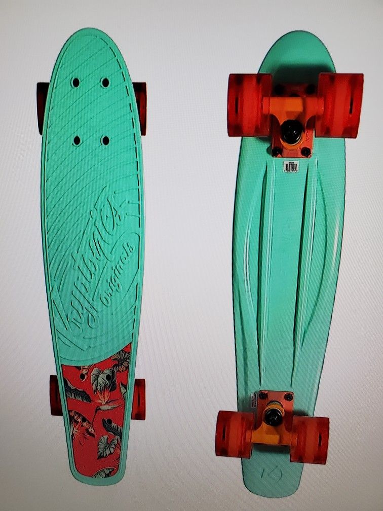 Kryptonics Original Torpedo Skateboard 22.5 " Bright Tropics New