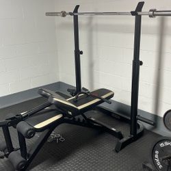 Marcy 2 Piece  Olympic Weight Bench W/ Squat Rack And Leg Developer 