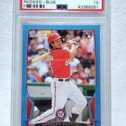 2013 Bowman DP & Pros Rookies Blue #5 Anthony Rendon PSA 10 Washington Nationals Card
