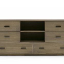 Modern 6-Drawer Wood Dresser / Media Console 