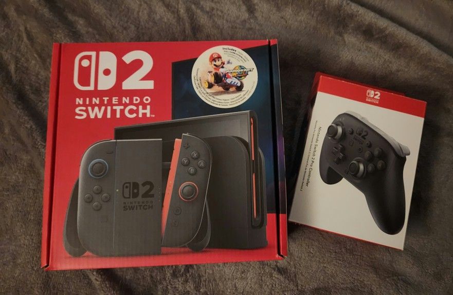 Nintendo Switch 2 MarioKart World Bundle & Pro Controller New In Sealed Box