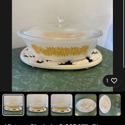 Mcm Yellow Daisy Casserole Dish 