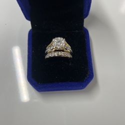 14k wedding band Set Lady Ring Diamond 9.42g