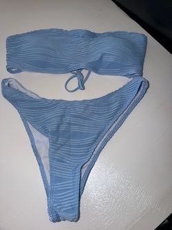 Blue strapless bikini set.  Size XL