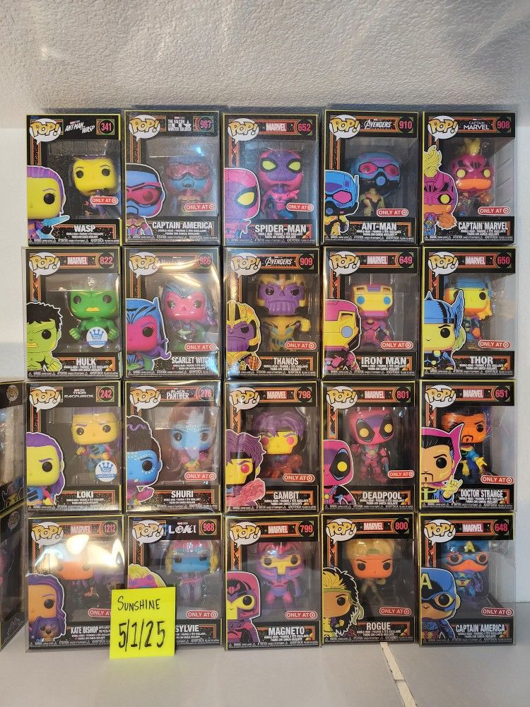Marvel Black Light Funkos