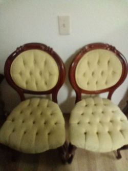 Yellow antique chairs.