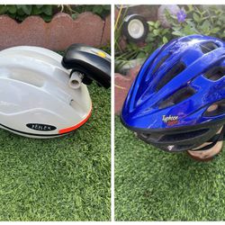 Bicycle Helmet Perflex And Typhoon Blue White With Headlamp