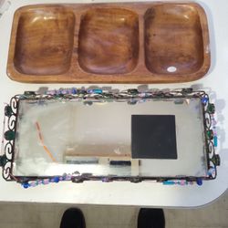 Wood Craft and Glass Tray