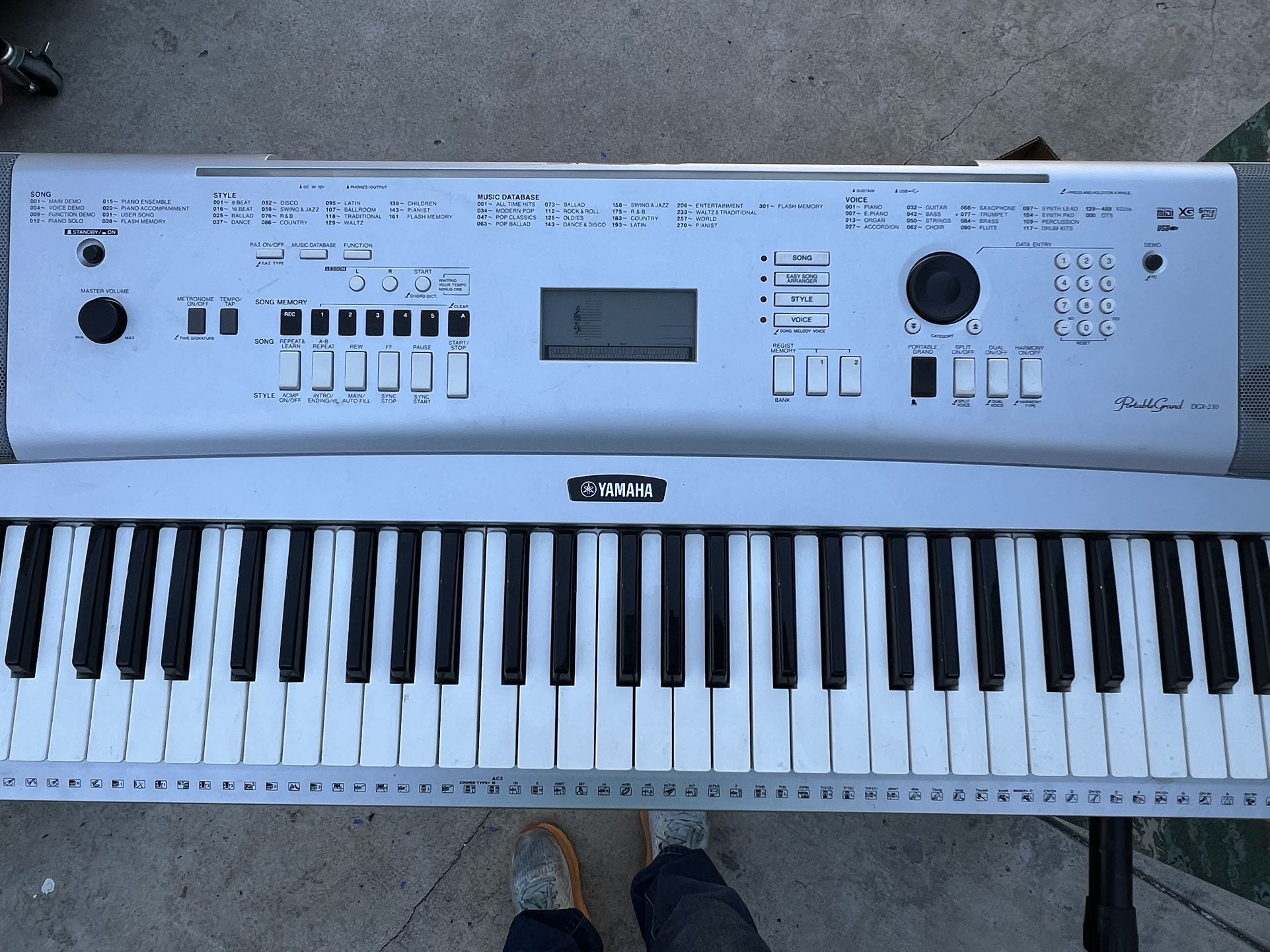Yamaha keyboard  46” long x 15” wide