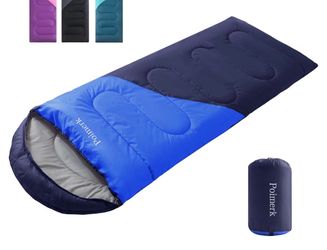 Lightweight Compact Sleeping Bag for Adults & Kids Camping Backpacking Warm 3lb, packs 8"x14". Left-zip pairs with Right-zip to make a double. 50–68°F
