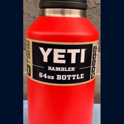 YETI RESCUE RED 64oz Rambler Tumbler Container BRAND NEW