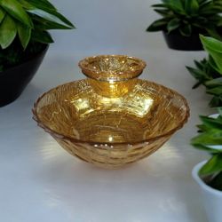 Vintage Indiana Glass Co Weavetex 1950's