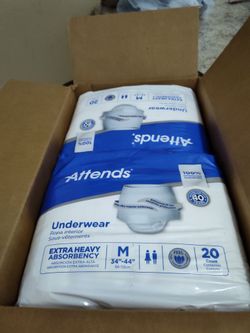 Box pampers ATTENDS Size Medium. Each $6 0r $15 box of 4 pkg