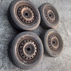 4 - 195/60r14 4x100 4x3.94 Stock Honda Civic Fit Scion Xa Xb Ia Corolla Miata Wheels Rims Good 90% Treads Tires