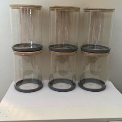 SIX Large Glass Canisters
