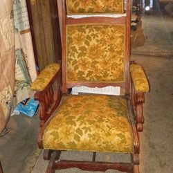 Antique Rocking Chair With Head Rest