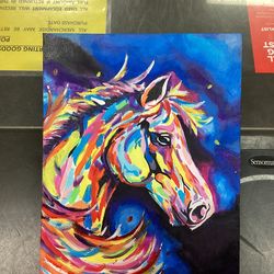 Abstract Horse Painting  ( Untamed)  Read the Description