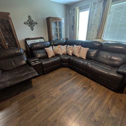 Full Leather Top Grain Sectional 