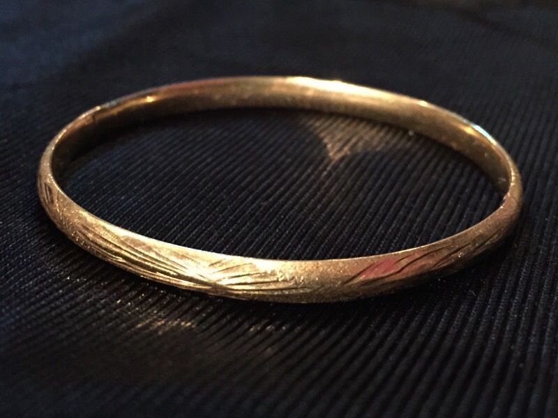 14k solid gold children bracelet circuf 2" grams 4