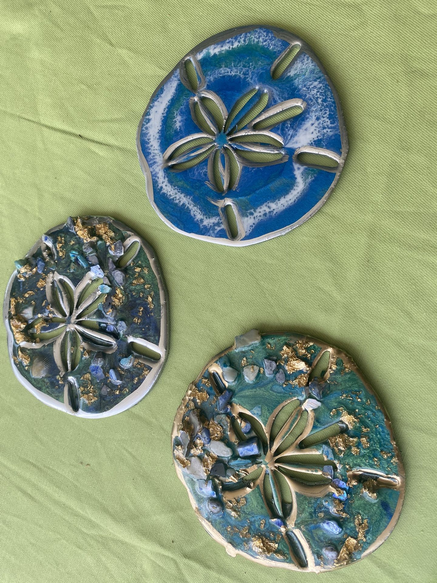 Ornaments , Resin Over The Wood Many Shapes And Sizes