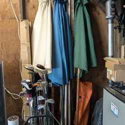 Free white and green Patio Umbrellas