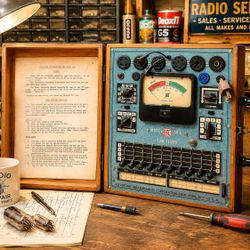 Vintage EMC Model 205 Vacuum Tube Tester Original Instructions Radio Electronics Repair Tool old 