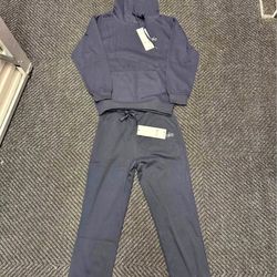 Alo Navy Blue Pullover Sweatsuit Set