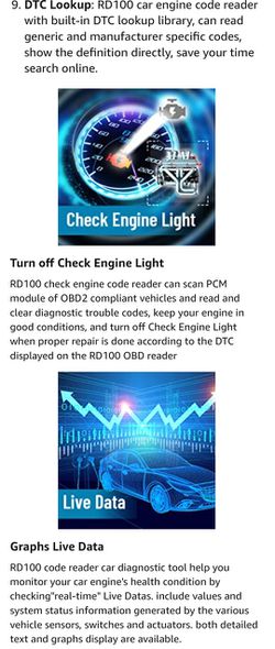Scanner OBD2 Diagnostic Live Data Code Reader Check Engine Light