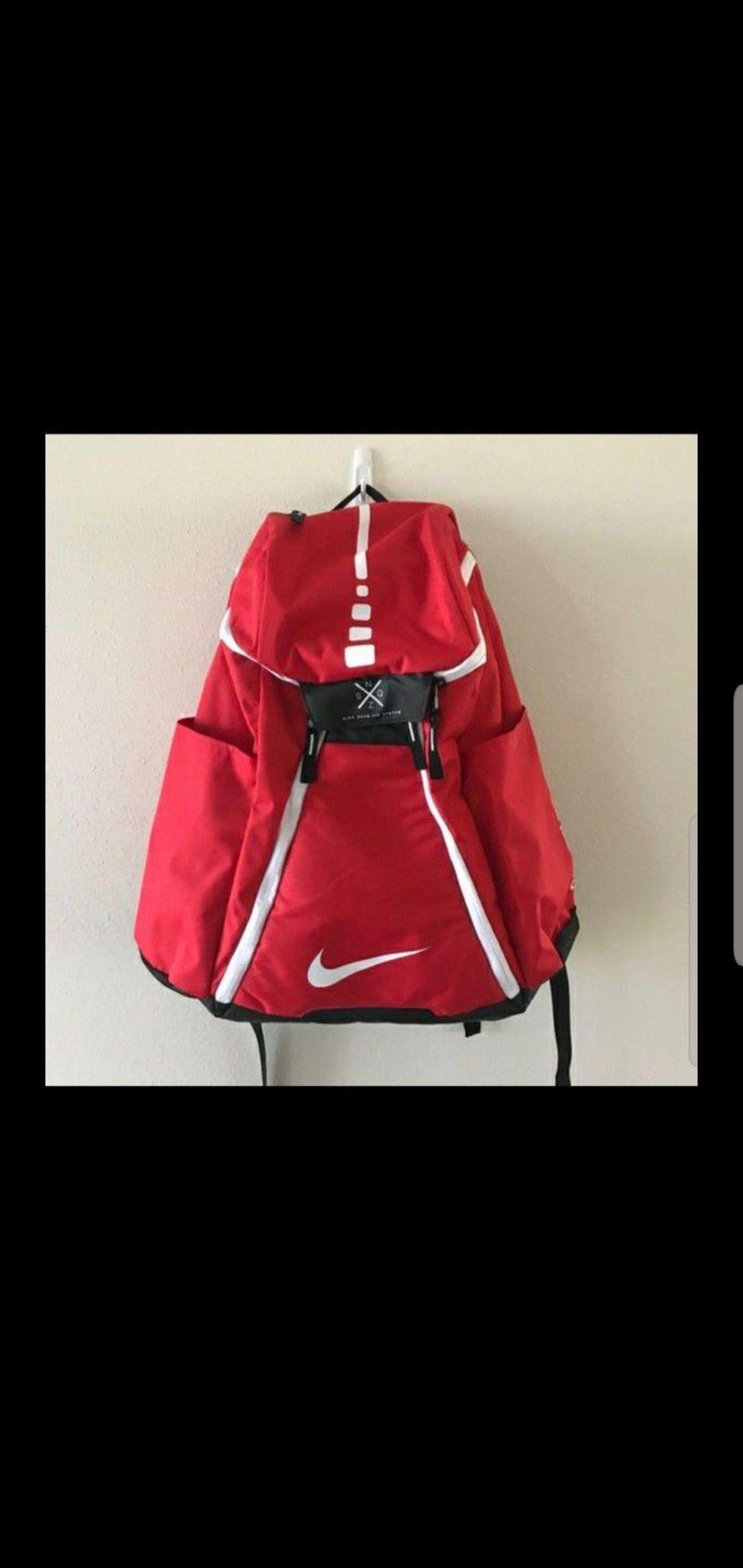 Red Nike quad zip system backpack