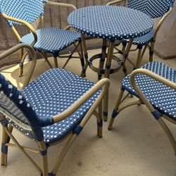 Bistro Table and 4 Chairs- Patio Furniture