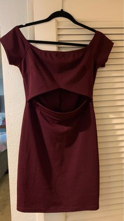 Women’s wine color cocktail dress