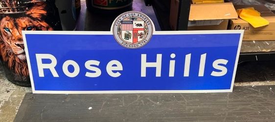 4ft Rose Hills city of Los Angeles Aluminum Reflective Street Sign