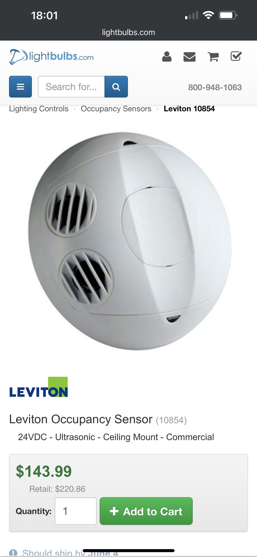 Leviton Motion Sensor