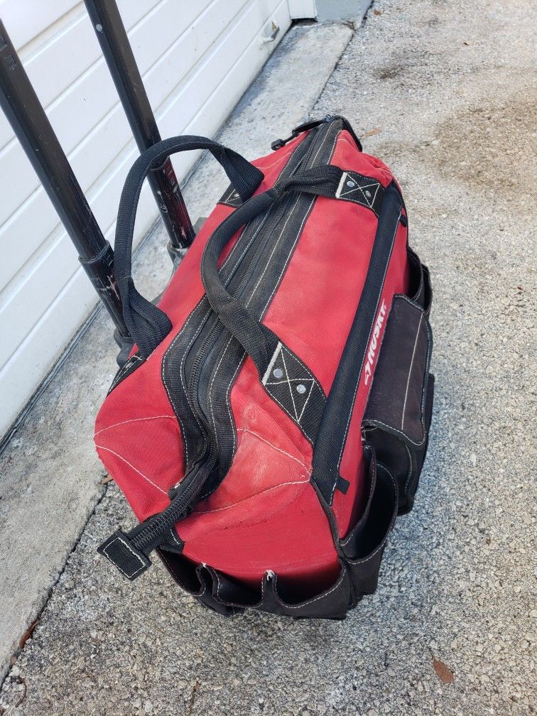 Tool Bag With Wheels and retractable handle,Tote ,used, Tool Box