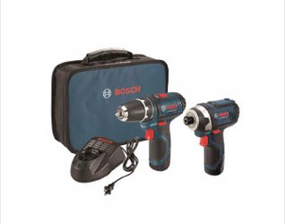 Bosch 12V Cordless Brushed 2 Tool Compact Drill and Impact Driver Kit