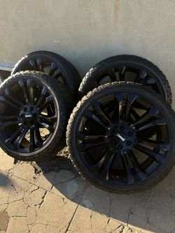 GMC Black Wheels with All-Terrain Tires Set of 4