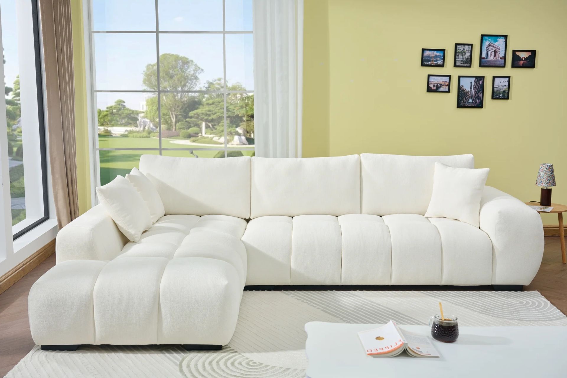 Lounge Style L-shaped Modular Chaise Sectional Sofa Couch