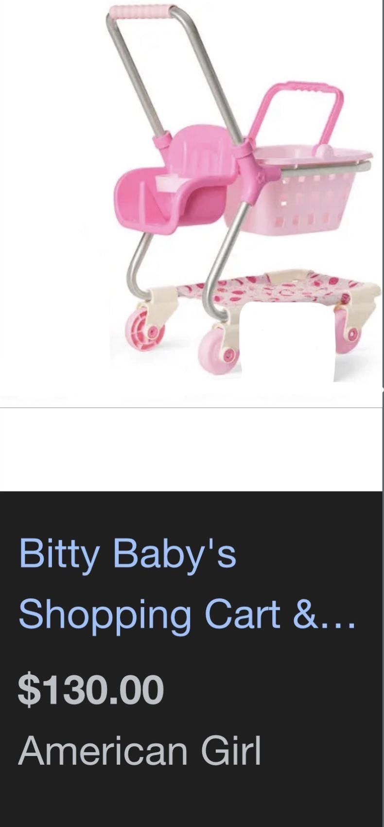 American Girl Bitty Baby Shopping Cart