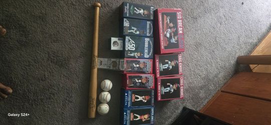 Atlanta Braves Bobblehead Collection with Signed Bat and Baseballs