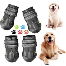 CovertSafe& Dog Boots for Dogs Non-Slip, Waterproof Dog Booties for Outdoor, Dog Shoes for Medium to Large Dogs 4Pcs with Rugged Sole ✅NEW✅ Blk /Pink.