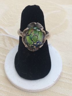 Sterling '925' Fused Glass Ring size 8