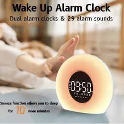 Wake Up Light Sunrise Alarm Clock With Noise & LED Colour