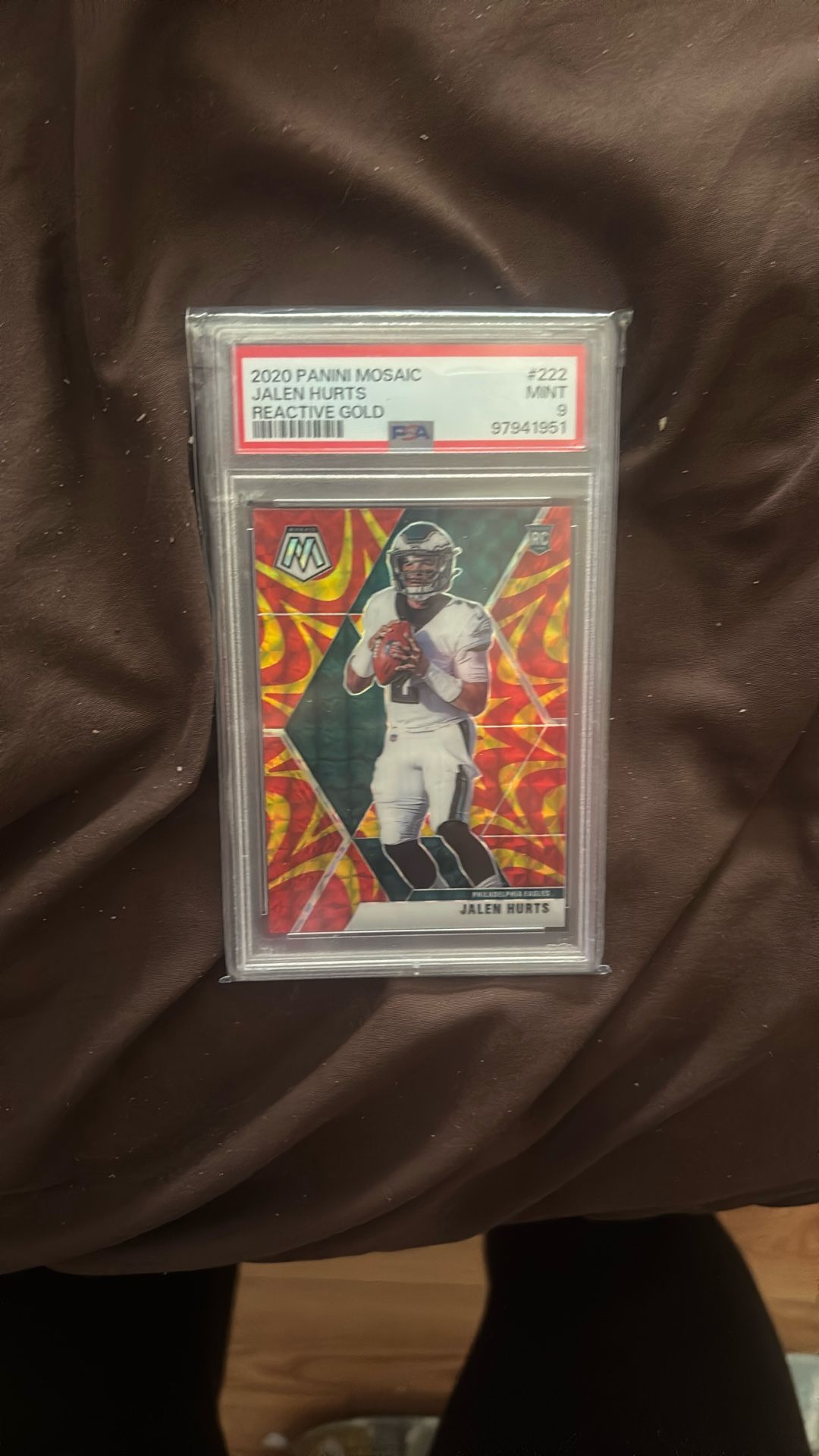 2020 Mosaic Jalen Hurts Reactive Gold Rookie!! Psa 9!