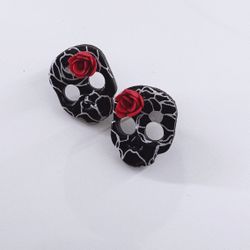 Handmade Clay Skull Earrings 