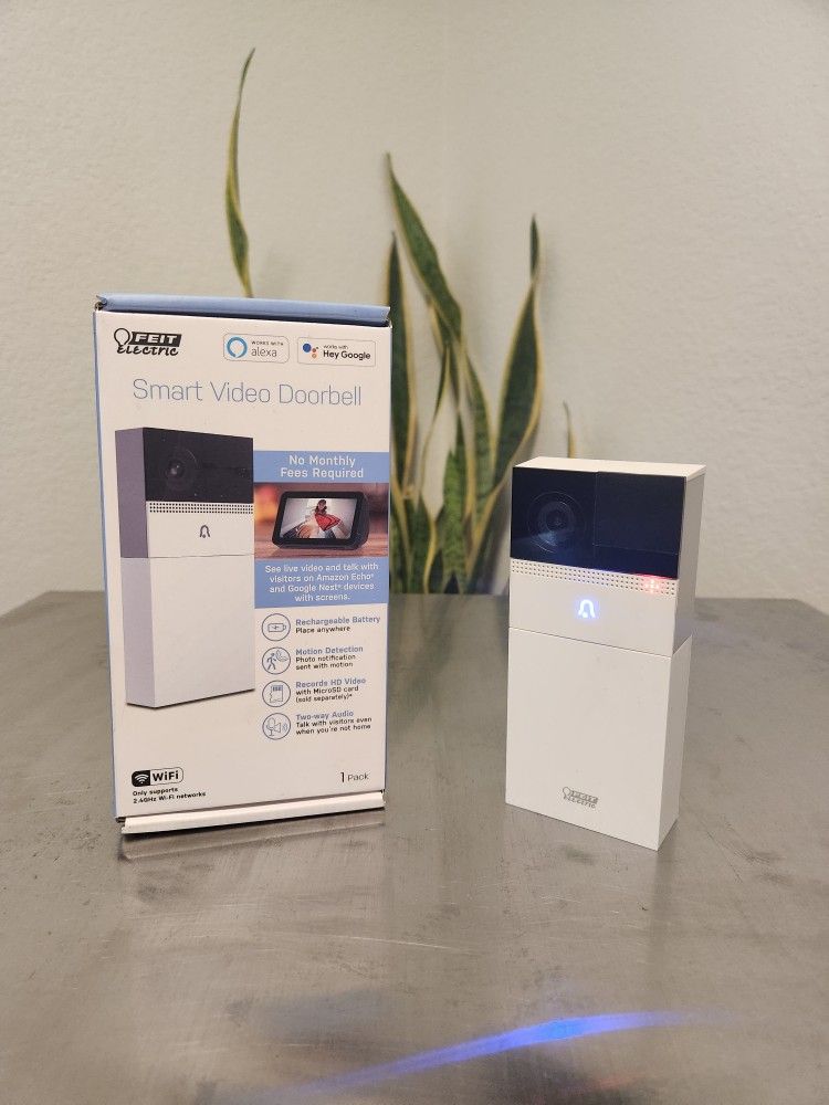 SMART VIDEO DOORBL WRLS Feit Electric White Wireless Smart Video