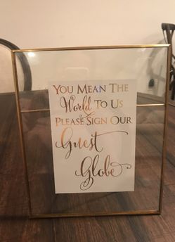 Wedding guest globe sign